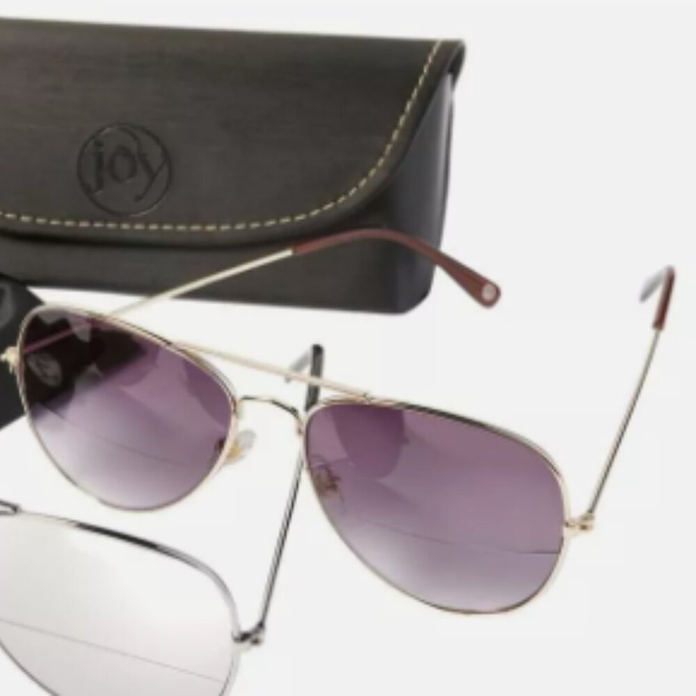 CleanBoss by Joy 2 pack Aviator Sun Readers with Case & Cloth NEW NIB +3.00 - Picture 2 of 3